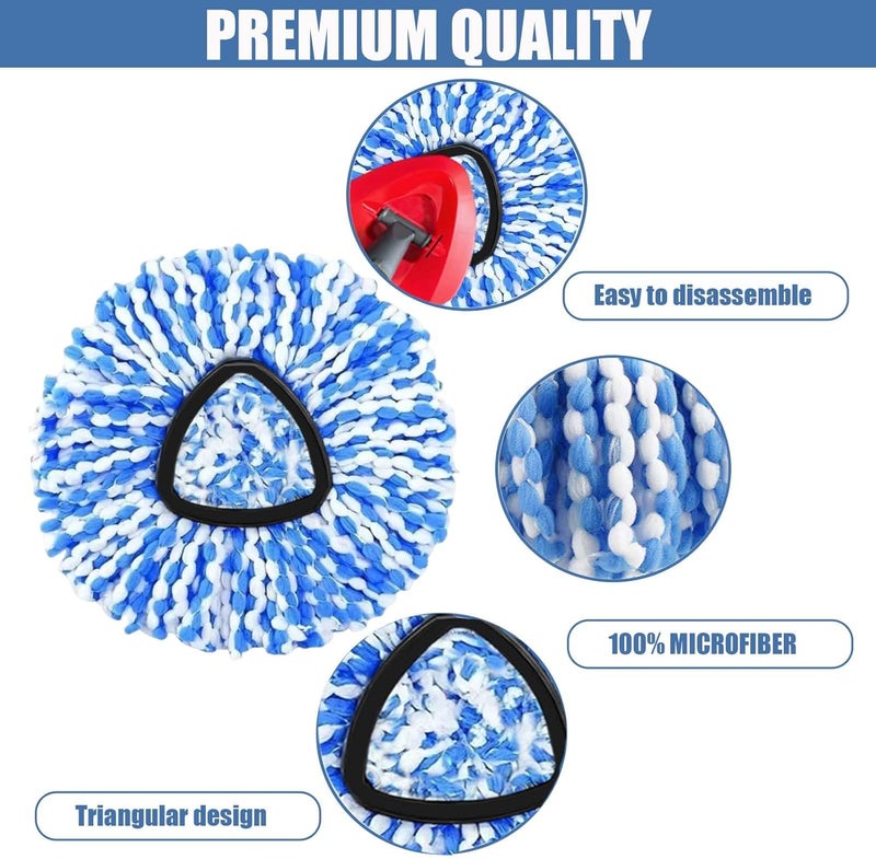 FOOKCIAN 4-Pack Spin Mop Replacement Head for O-Ceda RinseClean Spin Mop Refill 2-Tank System Microfiber Deep Cleaning Machine Washable and Easy-to-Replace - Image 3